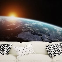 Wall murals planet earth and sun