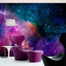 Wall murals of vinyl colors of the galaxy