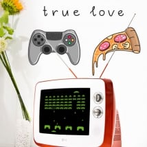 Vinyl and stickers video game true love