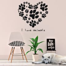 Vinyl and stickers phrase i love animals