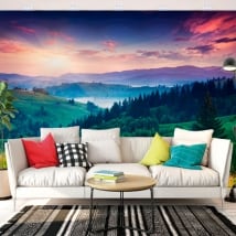 Wall murals sunrise mountains carpathians ukraine