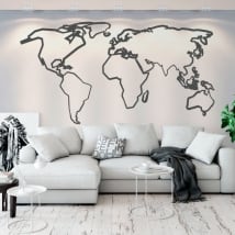 Vinyl and stickers world map strokes