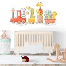 Vinyls and stickers for babies musical train animals