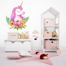 Children or youth vinyl watercolor unicorn