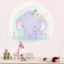 Vinyl stickers for children elephant and butterflies