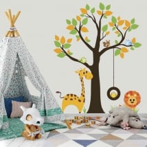 Vinyl and stickers tree with children's animals