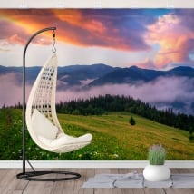 Vinyl wall murals sunrise in the mountains