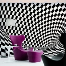 Vinyl wall murals optical effect