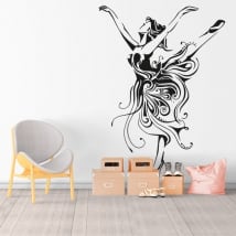 Vinyl and stickers woman dancer silhouette