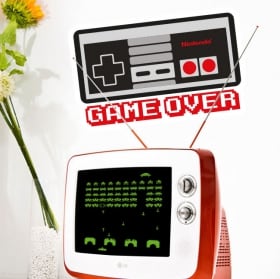 Vinyl and stickers video game game over