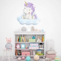 Stickers and vinyl for children unicorn in the cloud