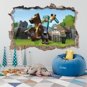 Vinyl and stickers 3d minecraft video game