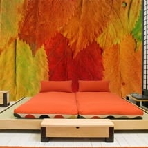 Vinyl wall murals colored leaves