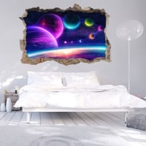 Wall stickers 3d colors of stellar space