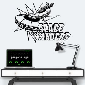 Vinyl and stickers video games retro space invaders