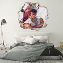 Wall stickers 3d video game street fighter