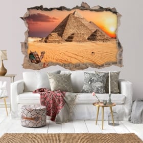 Wall stickers 3d sunset egypt pyramids of giza