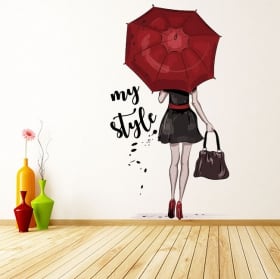 Decorative vinyls and stickers woman silhouette my style