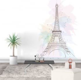 Decorative vinyls and stickers eiffel tower paris