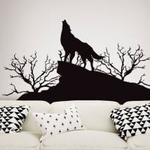 Decorative vinyls and stickers wolf in nature