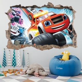 Vinyl stickers 3d blaze and the monster machines