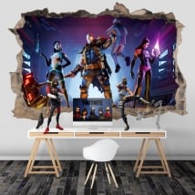 Vinyl hole wall video game fortnite x-force 3d