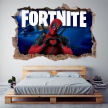 Decorative vinyl fortnite deadpool 3d