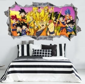 Vinyl and stickers hole wall dragon ball 3d