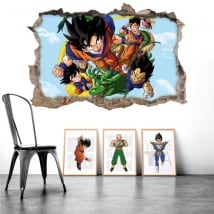 Decorative vinyl hole wall dragon ball 3d