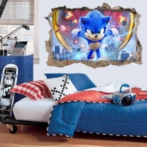 Vinyl and stickers hole 3d sonic