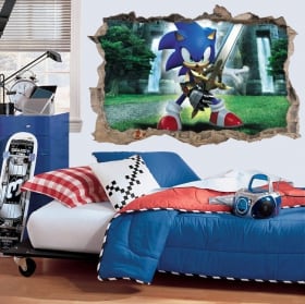 Adhesive vinyl 3d video game sonic