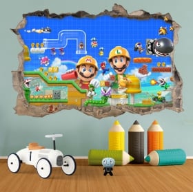 Vinyl stickers 3d super mario bros maker 2