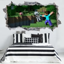 Vinyl and stickers hole 3d minecraft video game