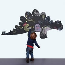 Children's decorative vinyls black chalkboard dinosaur