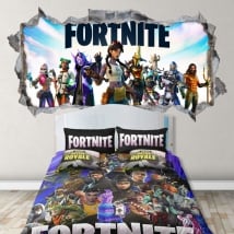 Decorative vinyl hole wall fortnite 3d