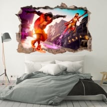 Vinyl and stickers hole wall fortnite 3d nba