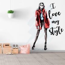 Vinyls and stickers silhouette woman i love my style