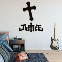 Vinyl and stickers music band justice