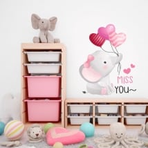 Vinyls and children's stickers elephant miss you