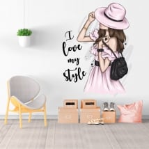 Vinyl stickers silhouette woman i love my style