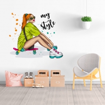 Vinyls and stickers woman skater my style