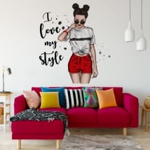 Vinyls stickers woman silhouette i love my style