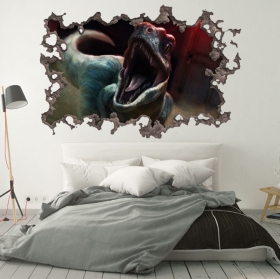 Vinyl 3d hole wall dinosaur jurassic park