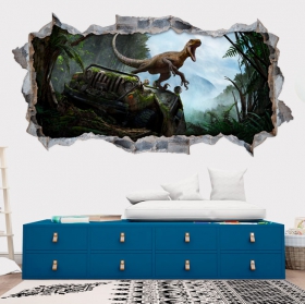 Decorative vinyl 3d dinosaur jurassic park