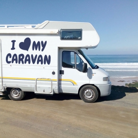 Motorhome stickers phrase i love my caravan