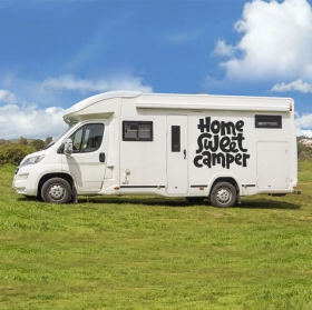 Motorhome stickers phrase home sweet camper