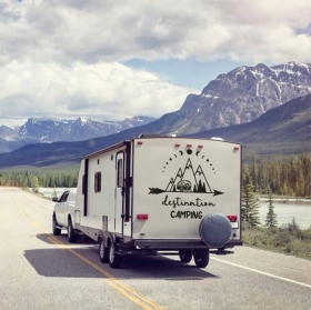 Vinyl caravans phrase in english destination camping