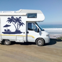 Decorative vinyl motorhomes palm trees on the beach