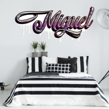 Personalized names stickers graffiti effect