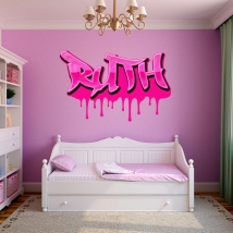 Adhesive vinyls graffiti with custom names